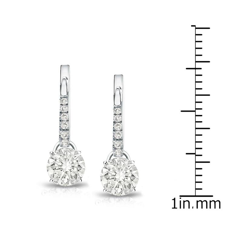 Auriya 1 1/2ctw Round Diamond Dangle Earrings 14k Gold (I-J, SI2-SI3)