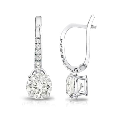 Auriya 1 1/2ctw Round Diamond Dangle Earrings 14k Gold (I-J, SI2-SI3)