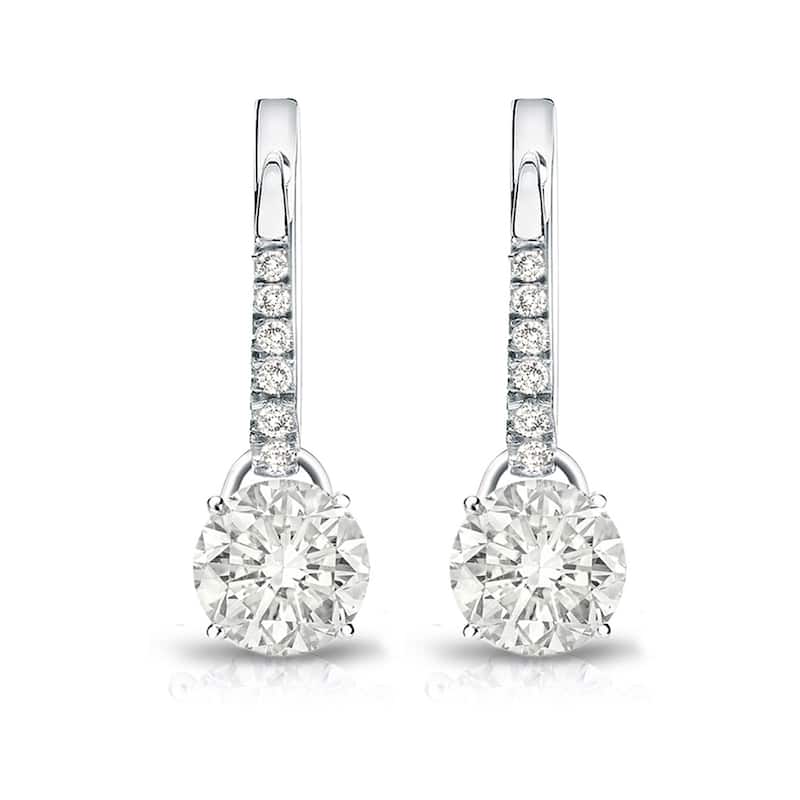 Auriya 1 1/2ctw Round Diamond Dangle Earrings 14k Gold (I-J, SI2-SI3)