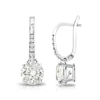Auriya 14k Gold 1 3/4ct TDW Round Diamond Dangle Earrings (I-J, SI2-SI3)