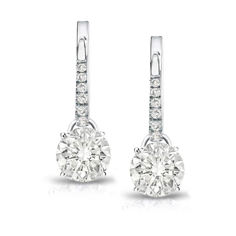 Auriya 14k Gold 1 3/4ct TDW Round Diamond Dangle Earrings (I-J, SI2-SI3)