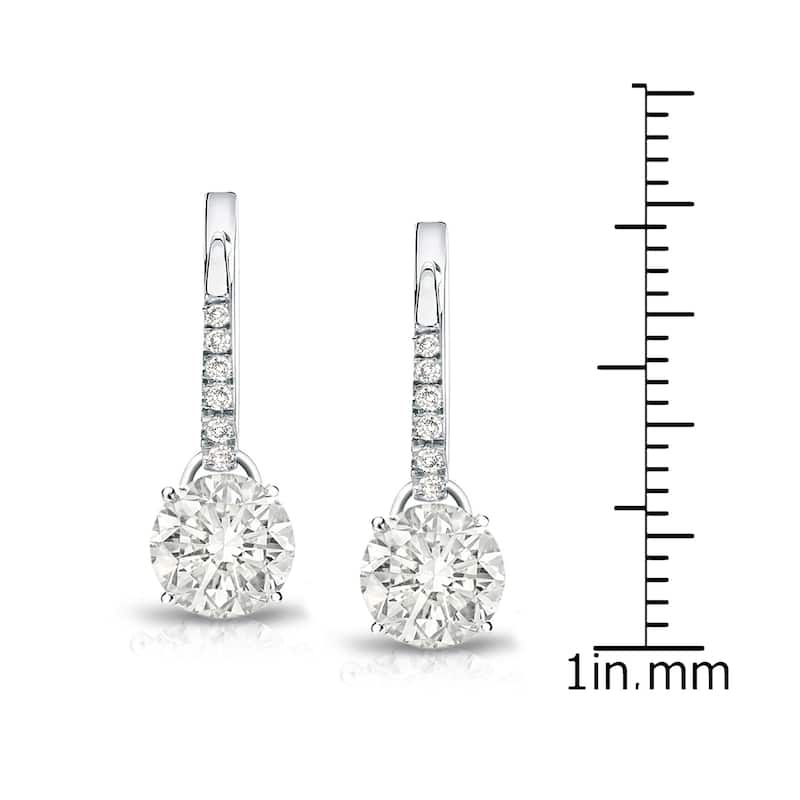 Auriya 14k Gold 1 3/4ct TDW Round Diamond Dangle Earrings (I-J, SI2-SI3)