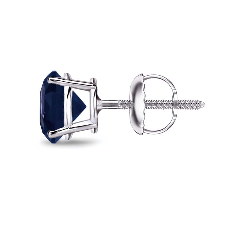 Auriya 14k Gold Round Sapphire Stud Earrings 3/4ctw