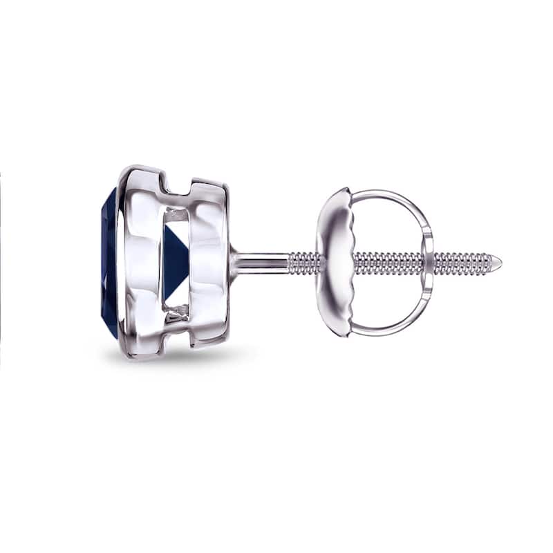 Auriya 14k Gold Bezel-set Sapphire Stud Earrings 1 1/2ctw
