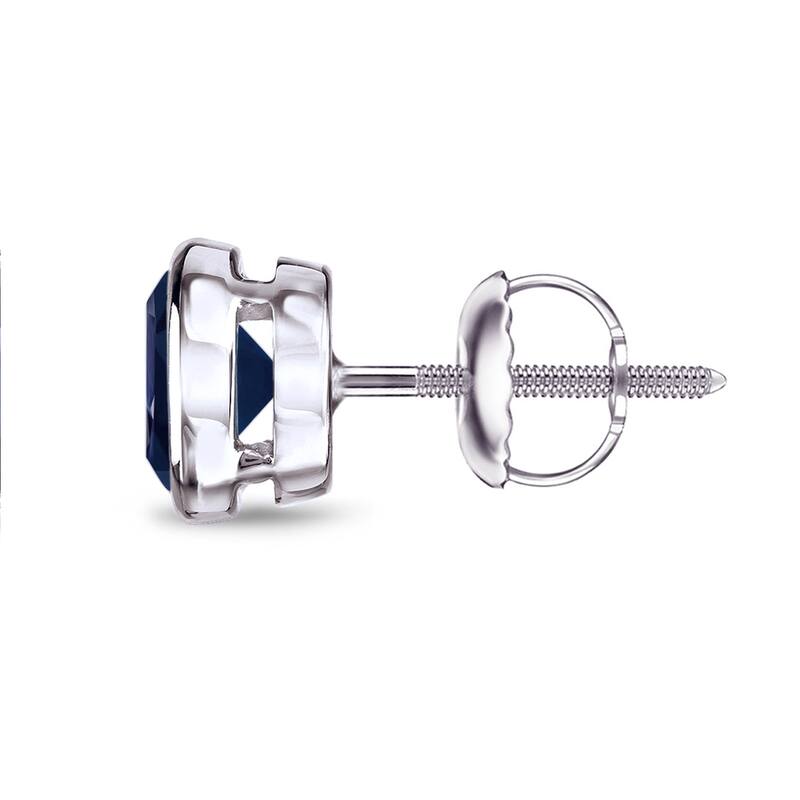Auriya 14k Gold Bezel-set Sapphire Stud Earrings 2ctw