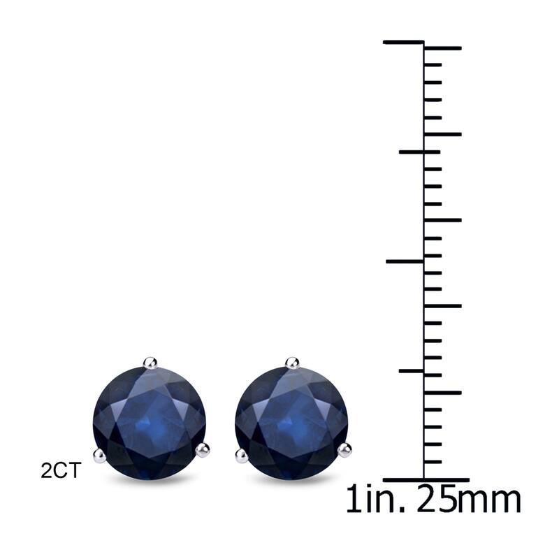 Auriya 14k Gold Round Sapphire Stud Earrings 2ctw Martini-set