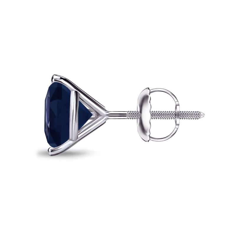 Auriya 14k Gold Round Sapphire Stud Earrings 2ctw Martini-set