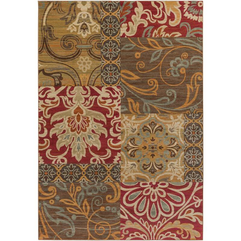 Abingdon Indoor Area Rug - 8'10" x 12'9" - 8'10" x 12'9" - Olive/Red