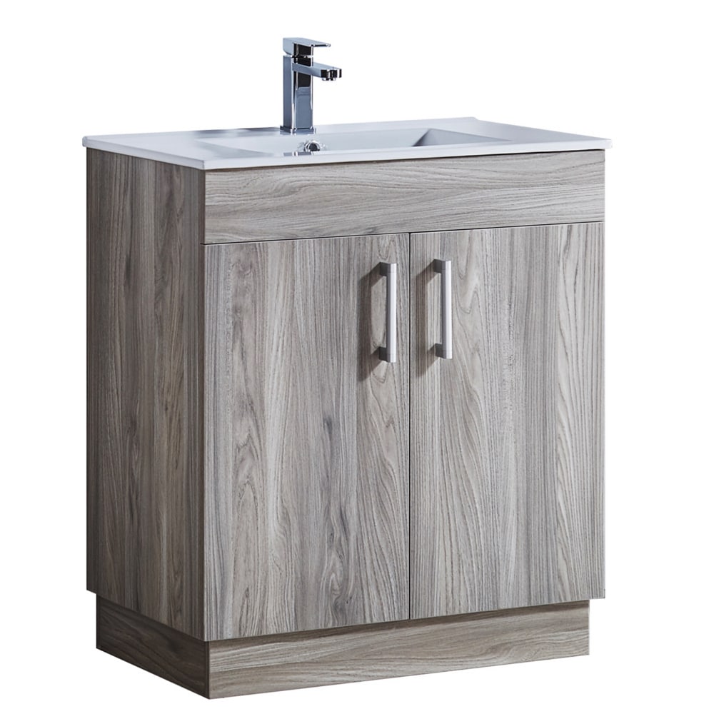 Modern Style 29 Inch Grey Walnut Finish Single Sink Bathroom Vanity 12848705 Single Sink Bathroom Vanity