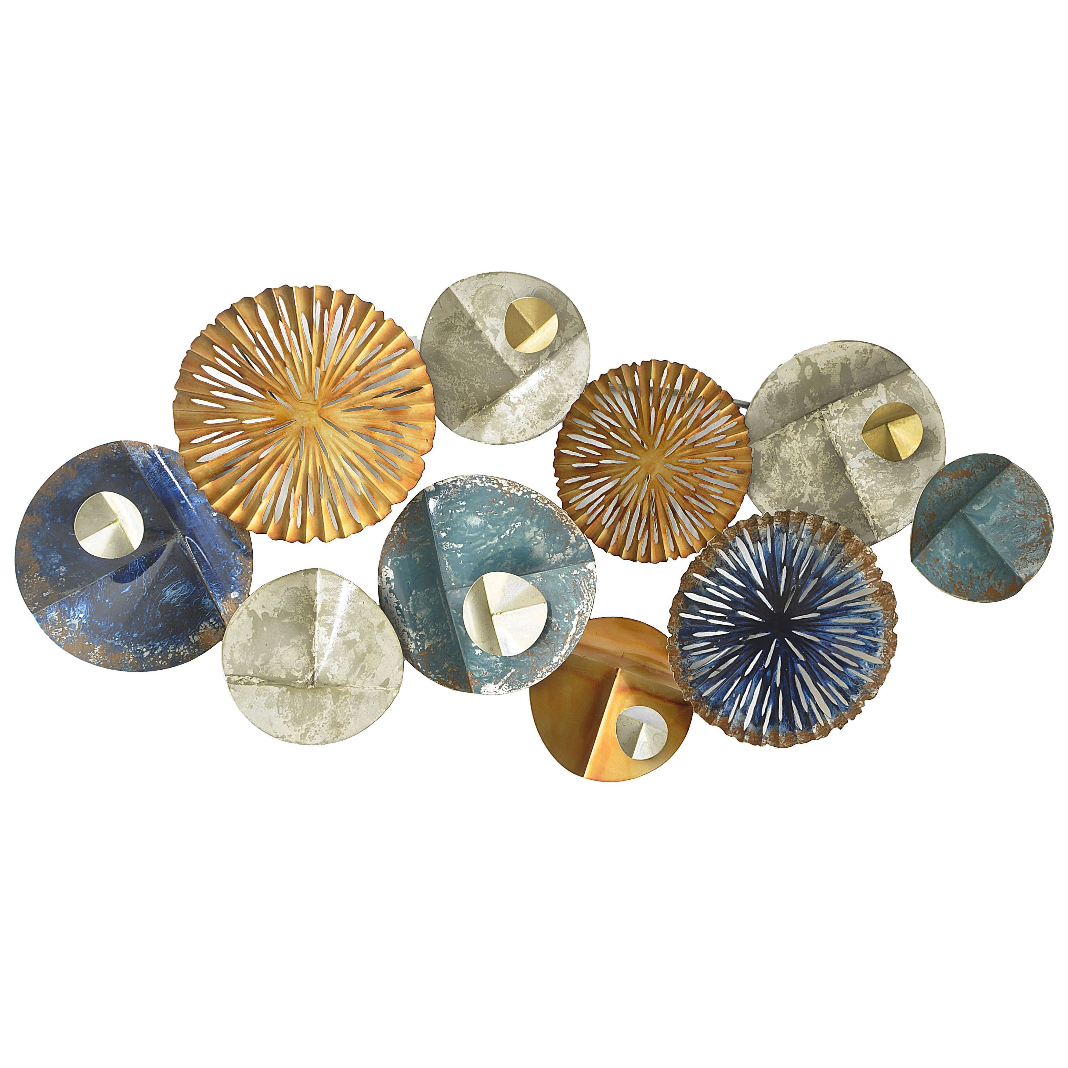 Shop Three Hands Abstract Circles Multicolor Metal Wall Art Overstock 12849928