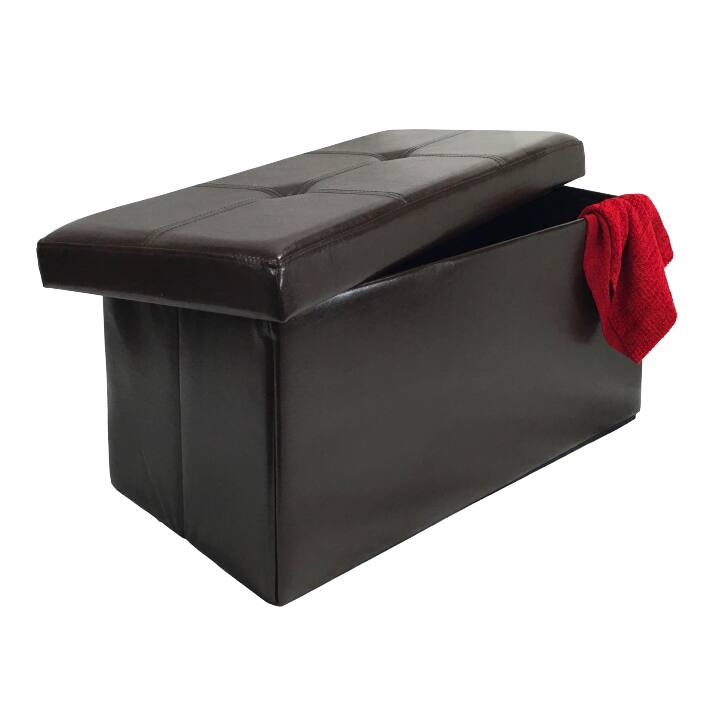 Brown 30-inch Collapsible Storage Bench