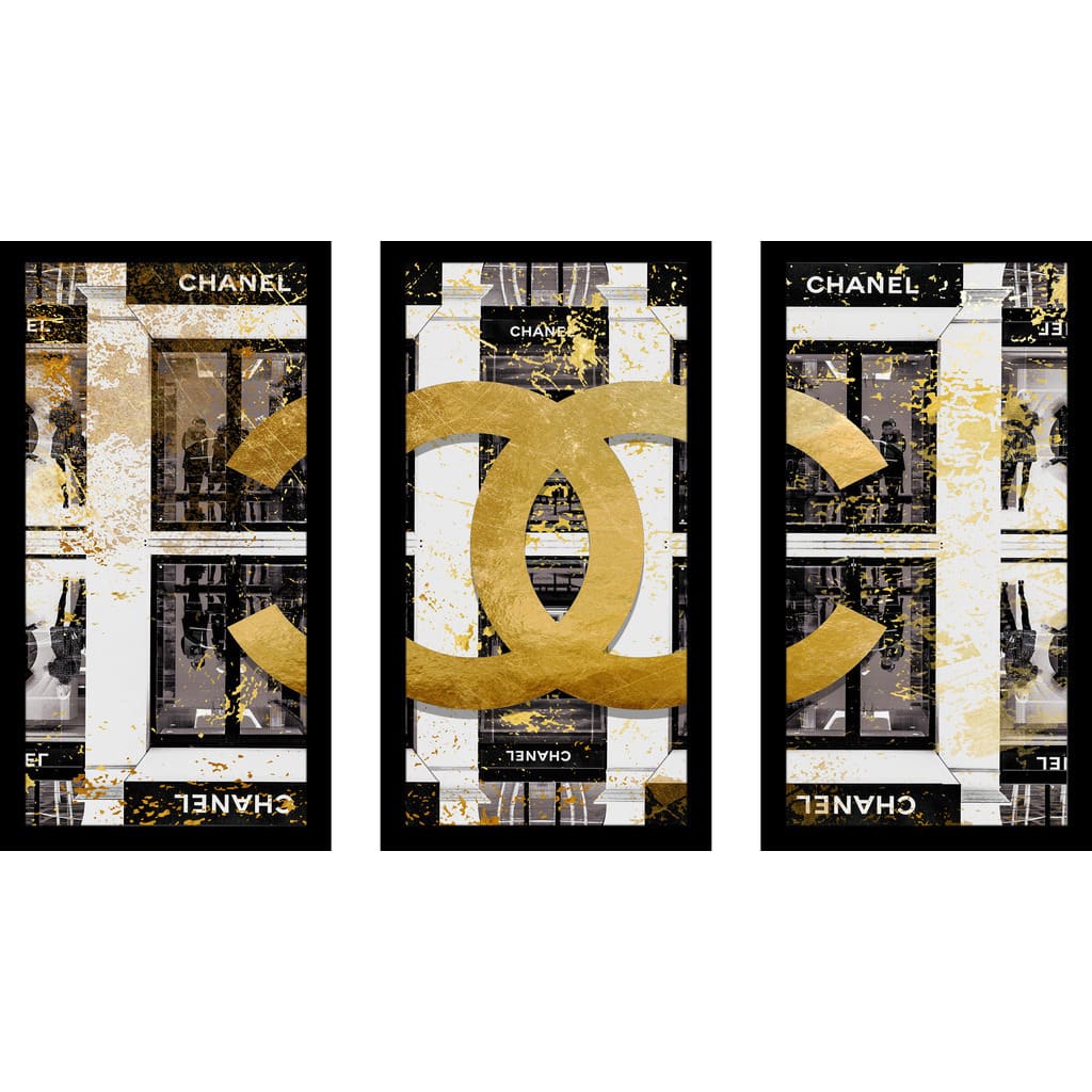 BY Jodi "Shop In Black" Framed Plexiglass Wall Art Set of 3