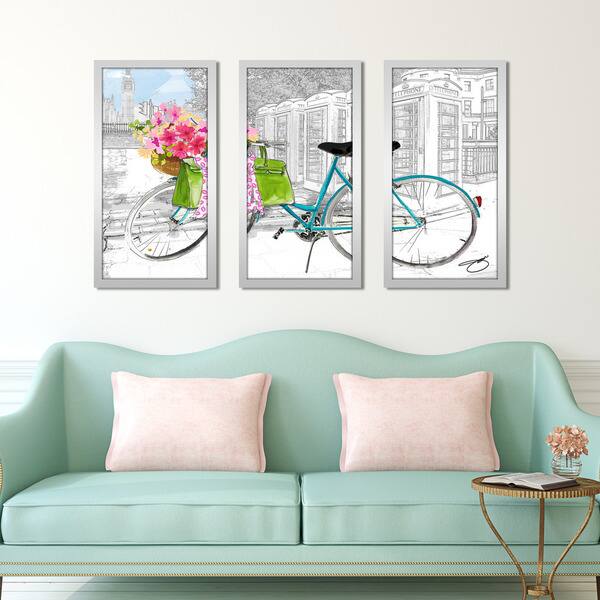 Picture Perfect International by Jodi Saturday in London Framed Plexiglass Art Set of 3 Wall-Decor 17.5 W x 33.5 H x 1 D Picture Perfect International by Jodi Saturday in London Framed Plexiglass Art Set of 3 Wall-Decor 17.5 W x 33.5 H x 1 D