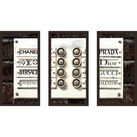BY Jodi "House Of Couture" Framed Plexiglass Wall Art Set of 3