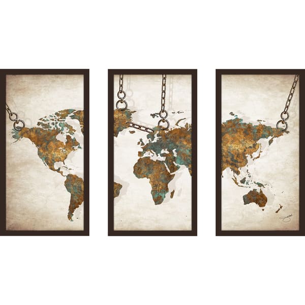 BY Jodi "Hanging In" Framed Plexiglass Wall Art Set of 3 Bed Bath