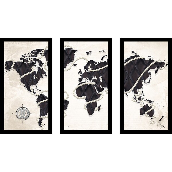 BY Jodi "Coco'S World In Cream" Framed Plexiglass Wall Art Set of 3. Opens flyout.