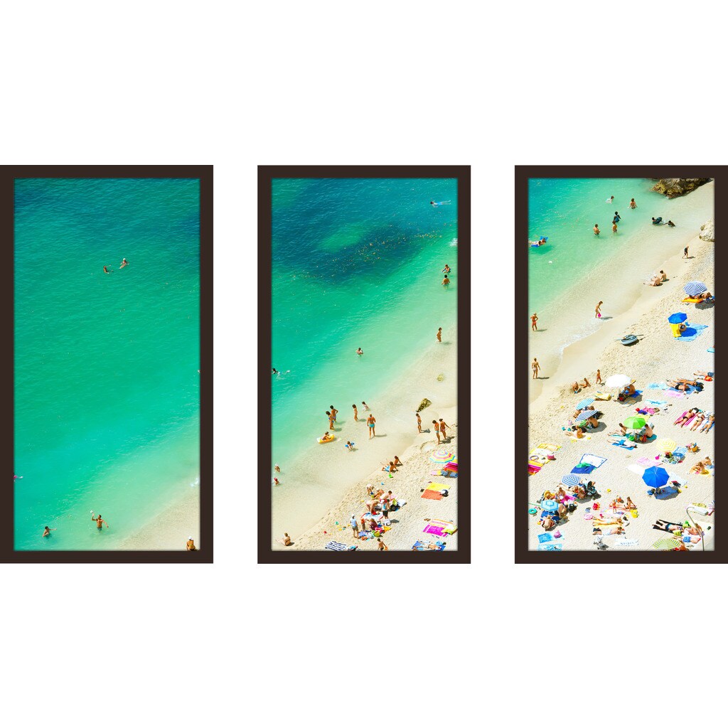 "Beach Please Ii" Framed Plexiglass Wall Art Set of 3 Bed Bath