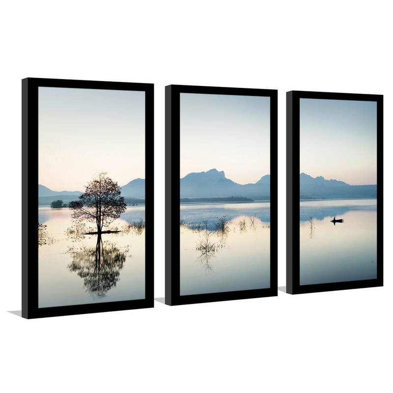 "Gone Fishin'" Framed Plexiglass Wall Art Set of 3