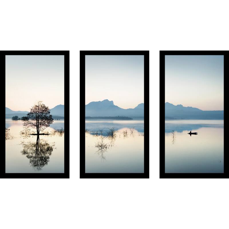 "Gone Fishin'" Framed Plexiglass Wall Art Set of 3