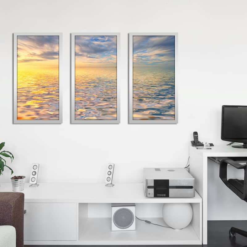 "Ripples" Framed Plexiglass Wall Art Set of 3