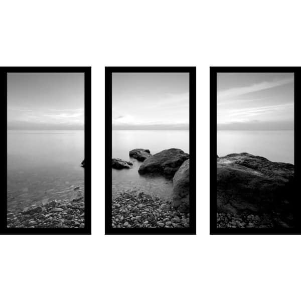"On The Rocks Ii" Framed Plexiglass Wall Art Set of 3 Bed Bath