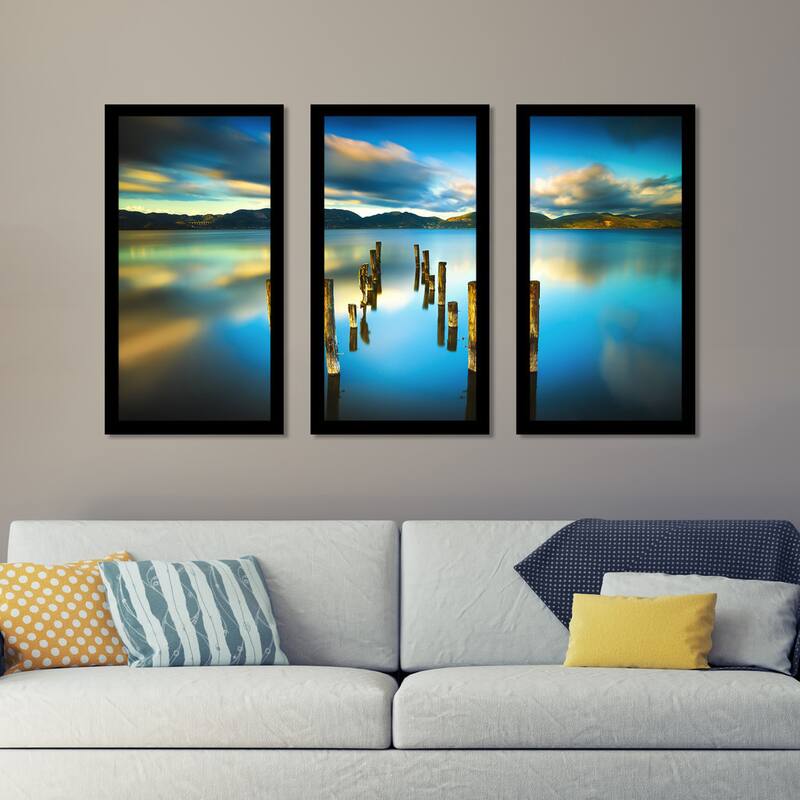 "Versilia Massaciuccoli, Tuscany, Italy" Framed Plexiglass Wall Art Set of 3