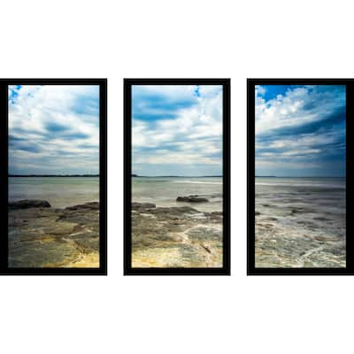 "Ocean Rocks" Framed Plexiglass Wall Art Set of 3