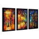 preview thumbnail 2 of 1, Leonid Afremov "Night Happines" Framed Plexiglass Wall Art Set of 3