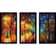 preview thumbnail 1 of 1, Leonid Afremov "Night Happines" Framed Plexiglass Wall Art Set of 3