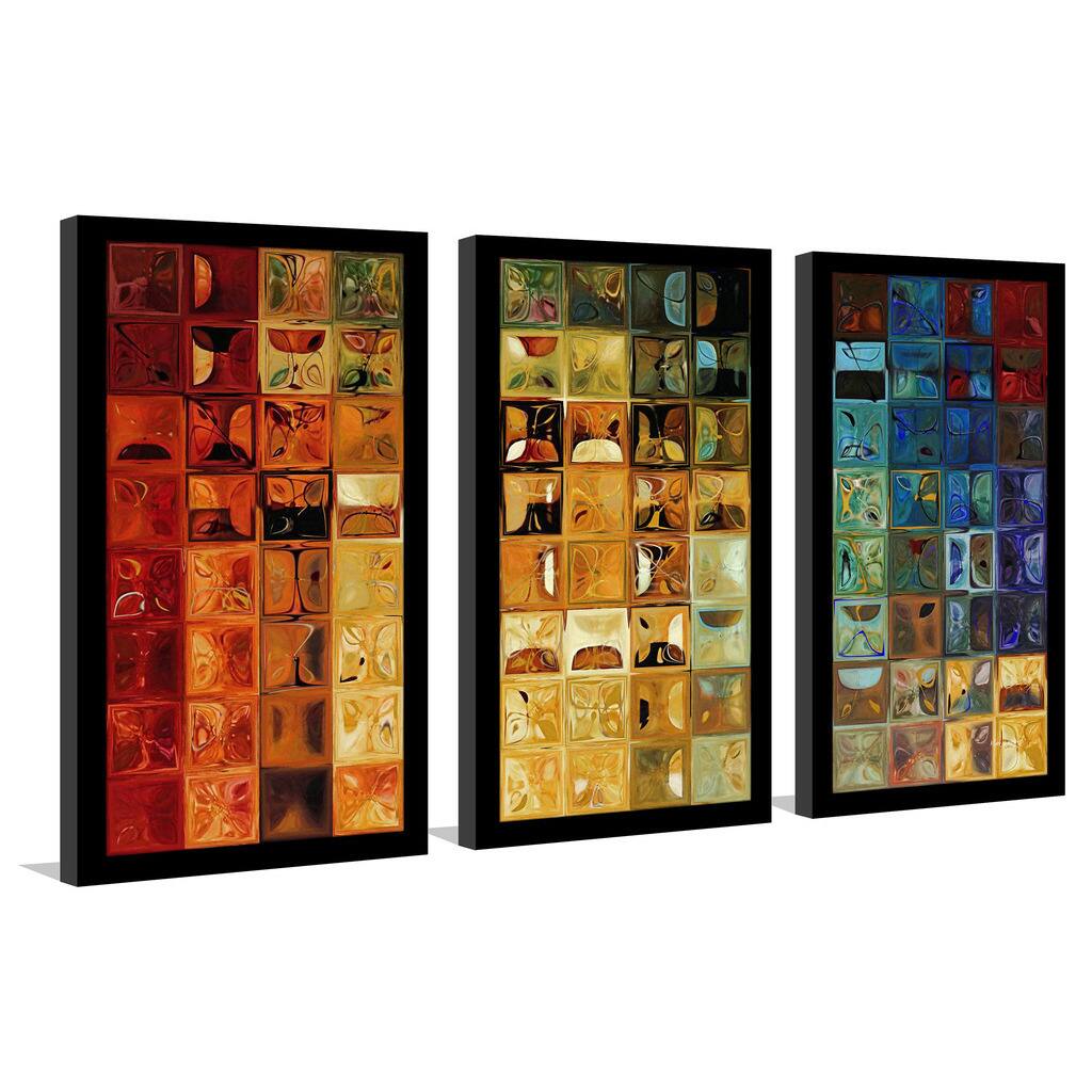 Mark Lawrence "Tile Art 22 2008 Max" Framed Plexiglass Wall Art Set of