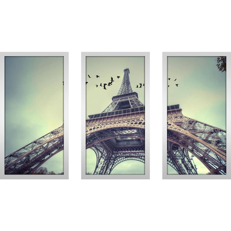 "Eiffel Tower 3" Framed Plexiglass Wall Art Set of 3