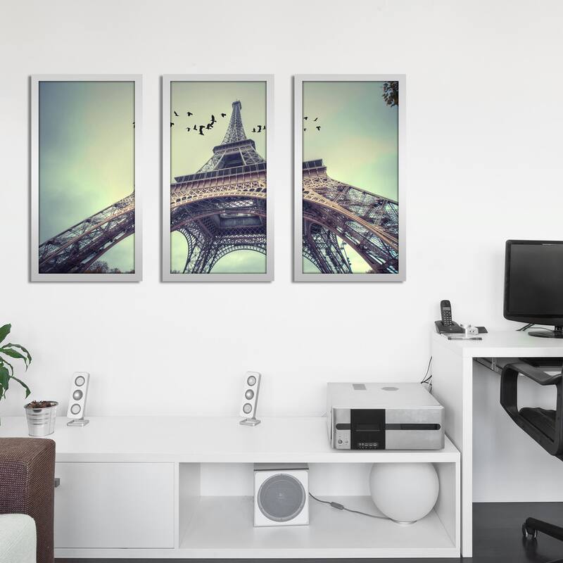 "Eiffel Tower 3" Framed Plexiglass Wall Art Set of 3