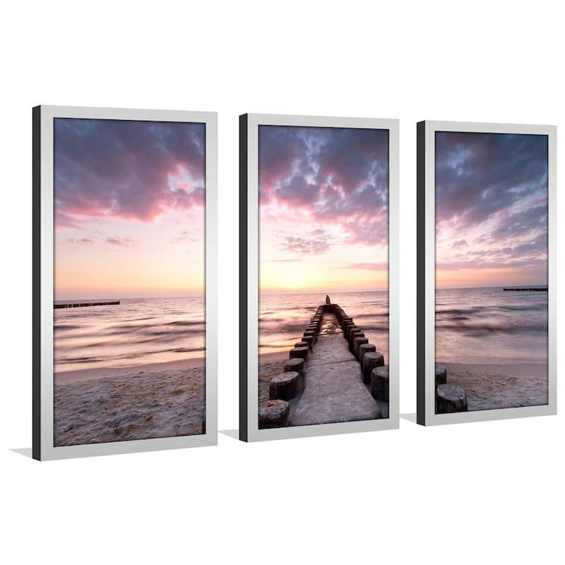 "Sunset Waters" Framed Plexiglass Wall Art Set of 3