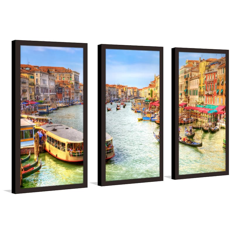 "Venice, Italy" Framed Plexiglass Wall Art Set of 3