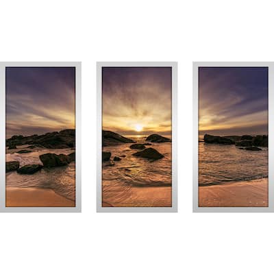 "Stunning Sun Dog Beach" Framed Plexiglass Wall Art Set of 3
