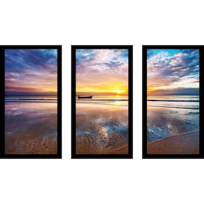 "Crystal Waters" Framed Plexiglass Wall Art Set of 3