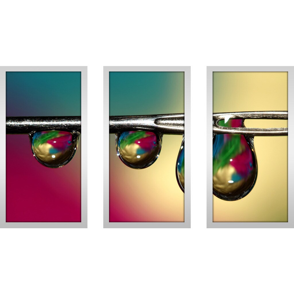 Sharon Johnstone "Indigo Sparkles" Framed Plexiglass Wall Art Set of 3