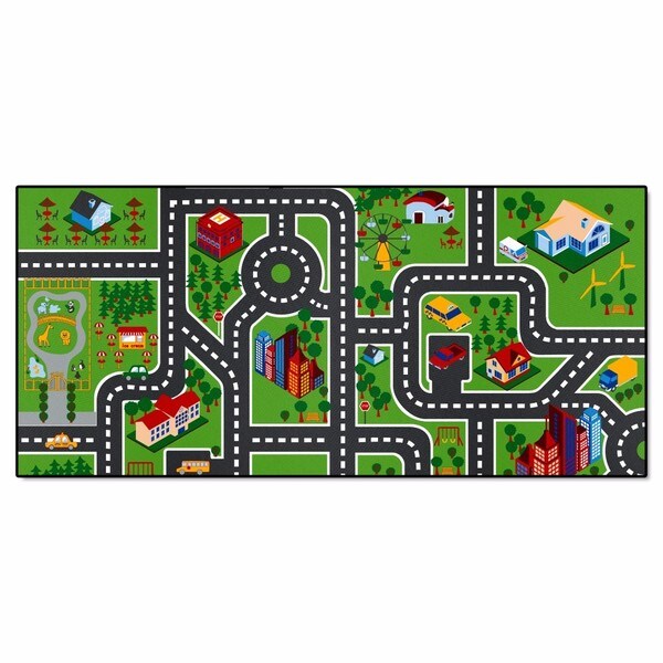 Fanmats Imaginative Kids Nylon City Road Play Mat