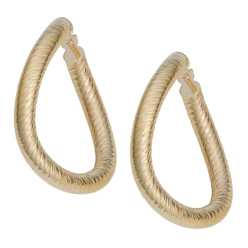 Fremada Italian 14k Yellow Gold Hoop Earrings
