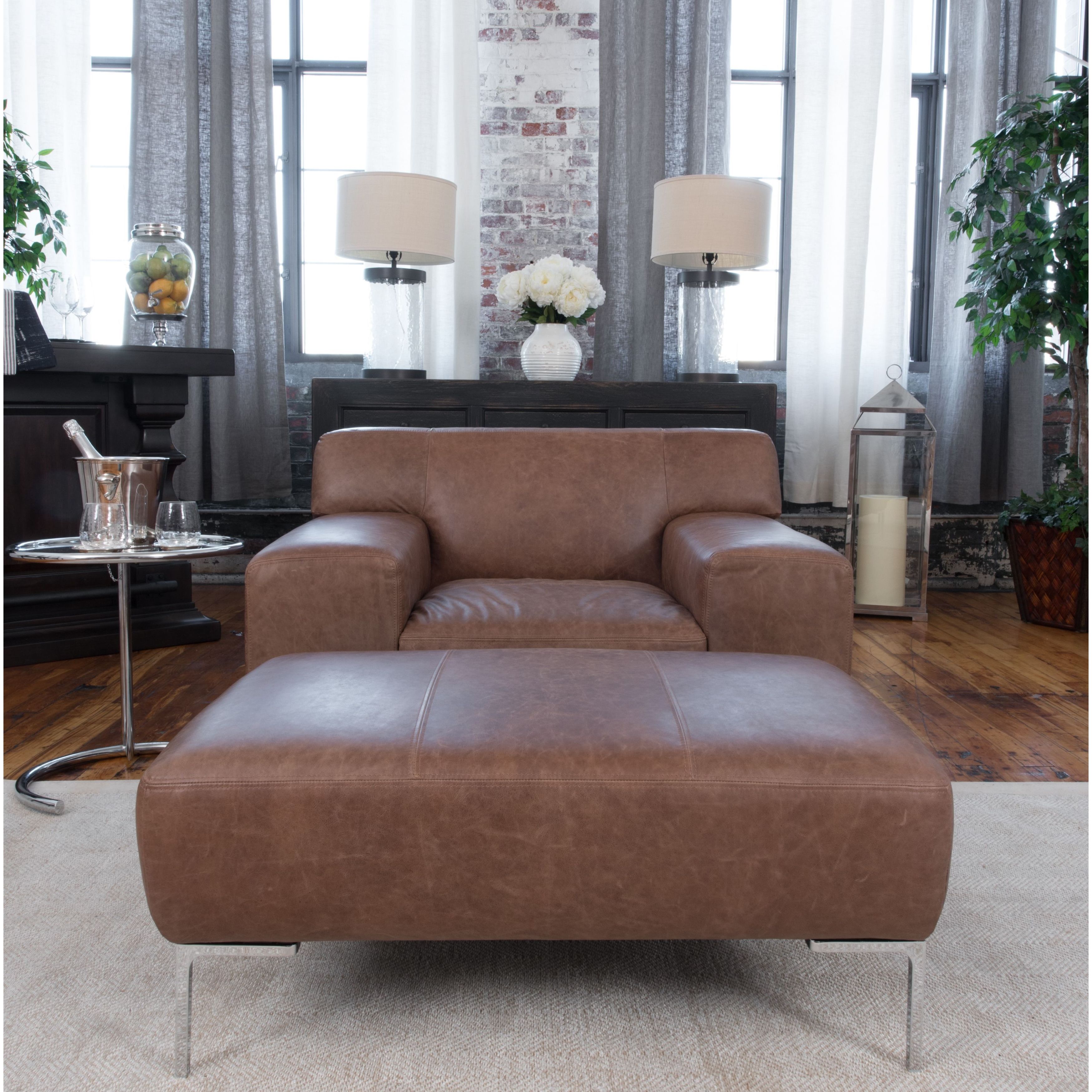 Featured image of post Oversized Leather Chair And Ottoman Sets : Pet free smoke free home.