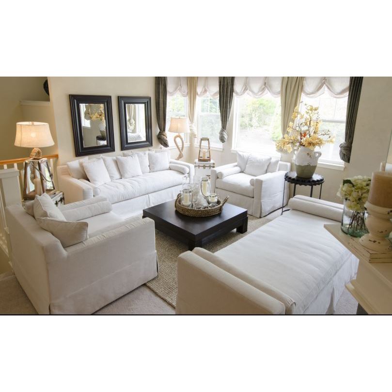 Shop Black Friday Deals On Haley Collection Seashell Fabric 4 Piece Living Room Set Overstock 12851533