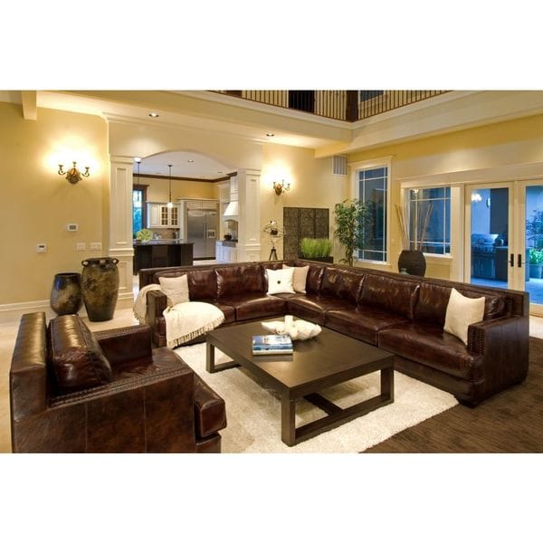Easton Saddle Top Grain Leather Sectional Sofa And Arm Chair Easton Saddle Top Grain Leather Sectional Sofa And Arm Chair Set Free Shipping Today 12851546