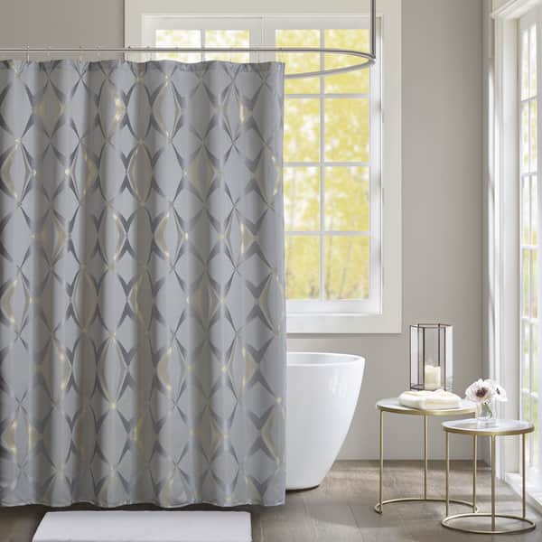 Madison Park Sierra Grey Jacquard Shower Curtain Overstock 12851577