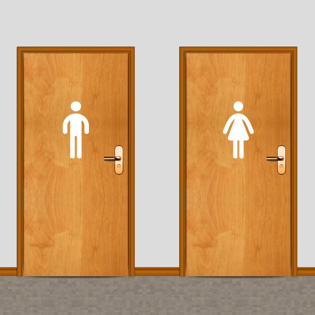 Men's and Women's Restroom 12-inch Tall Wall Decals
