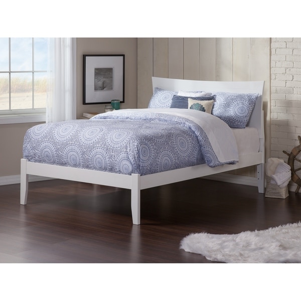 Metro Full Platform Bed with Open Foot Board in White