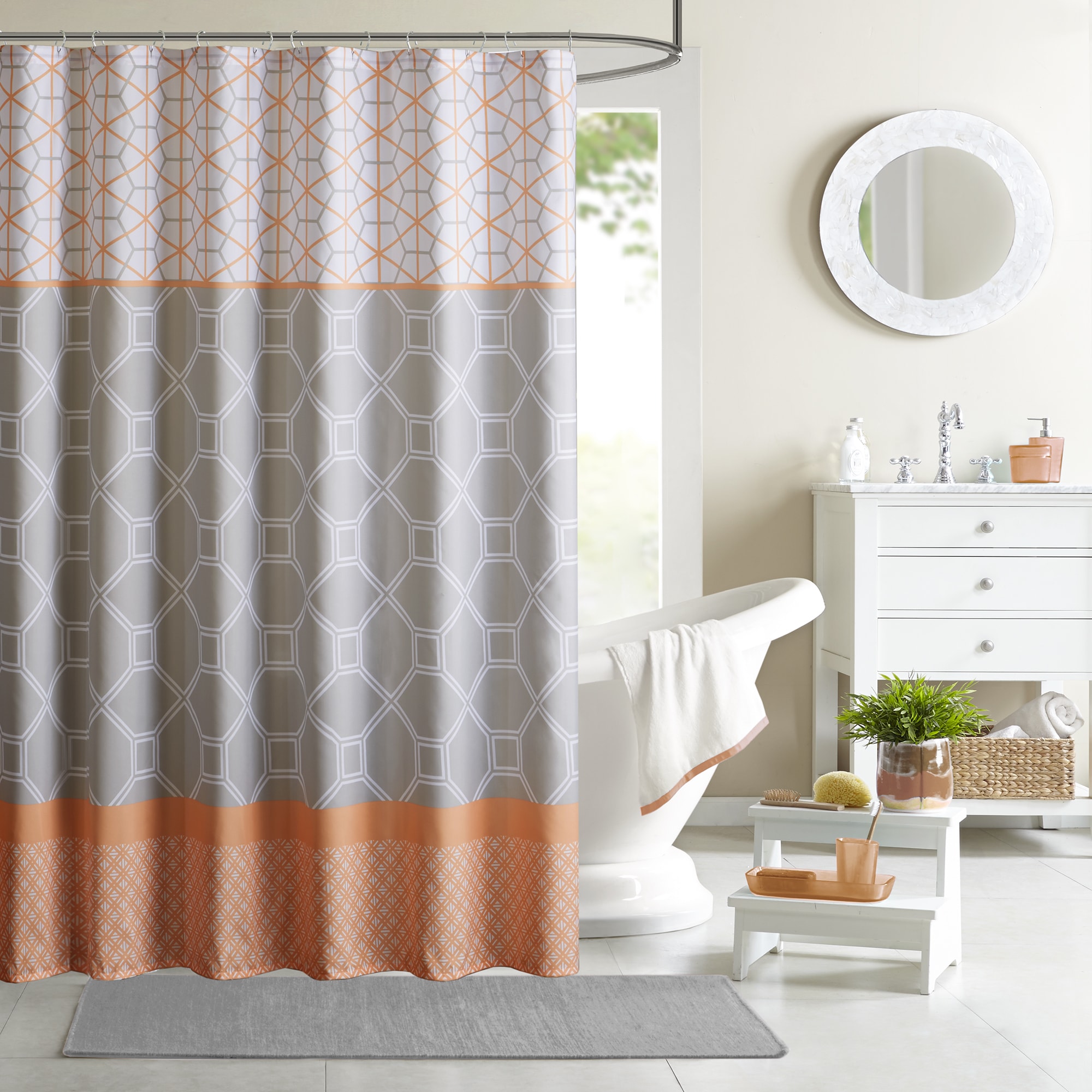 orange shower curtain target