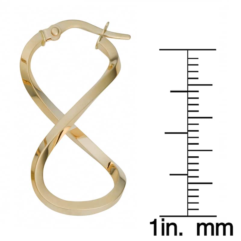 Fremada Italian 14k Yellow Gold Infinity Earrings