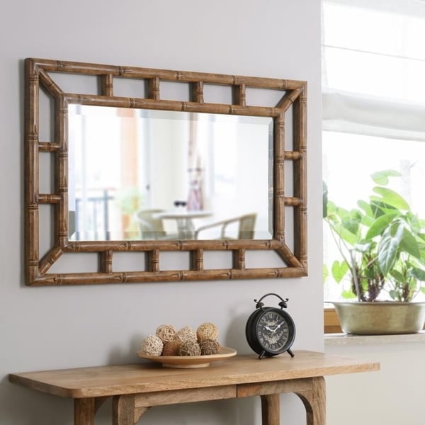 mirror with bamboo frame