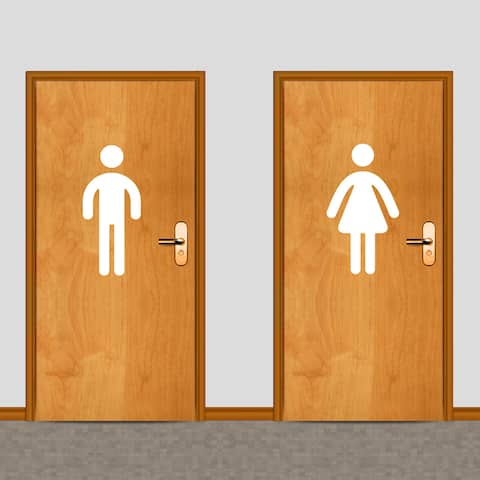 Men's and Women's Restroom 18-inch Tall Wall Decals