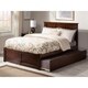 preview thumbnail 1 of 4, Madison Full Platform Bed with Flat Panel Foot Board and Twin Size Urban Trundle Bed in Walnut